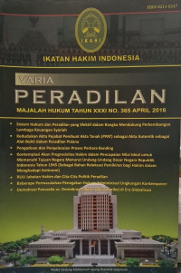 Majalah Hukum Tahun XXXI No. 365 April 2016